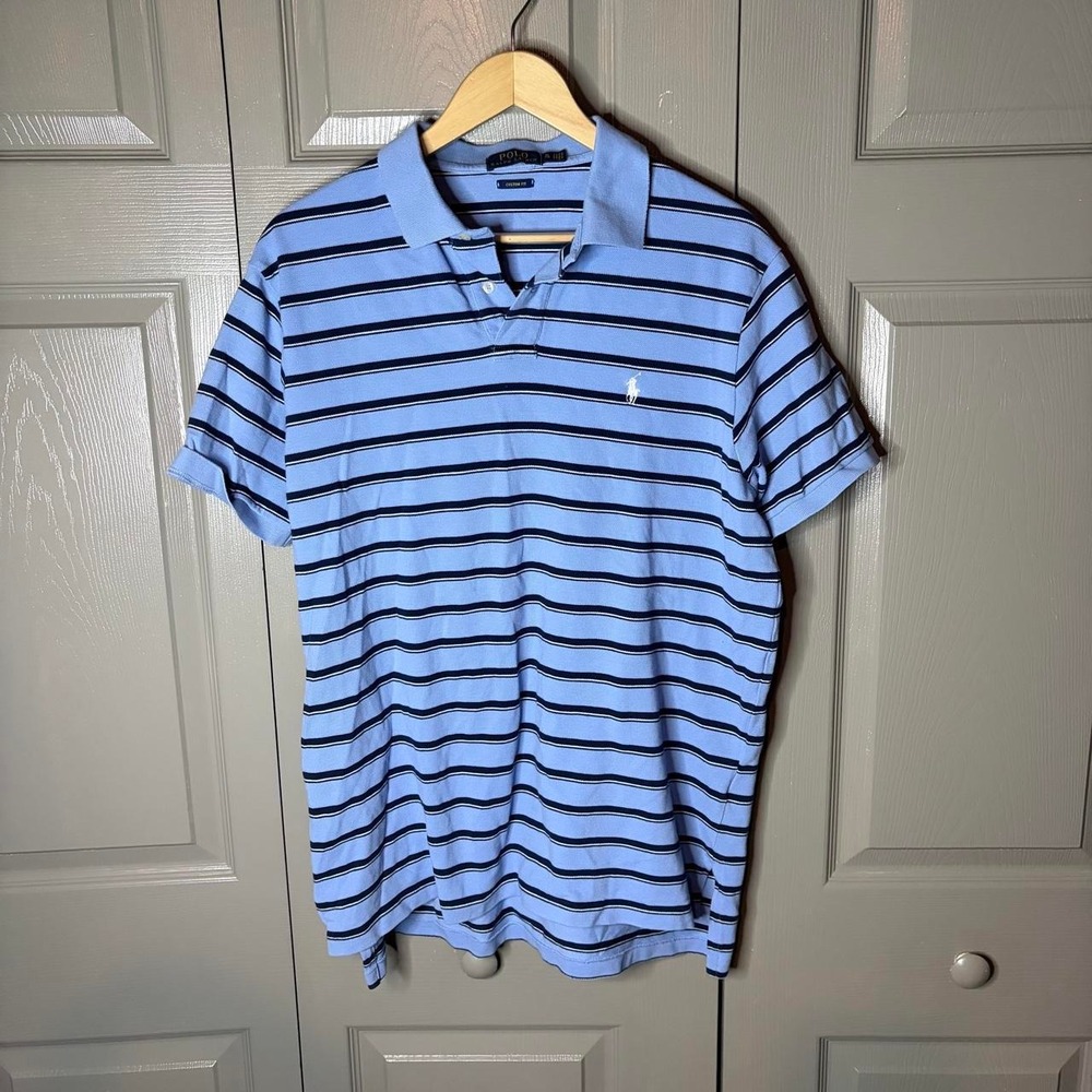 polo Ralph Lauren striped polo shirt Size XL blue preppy classic